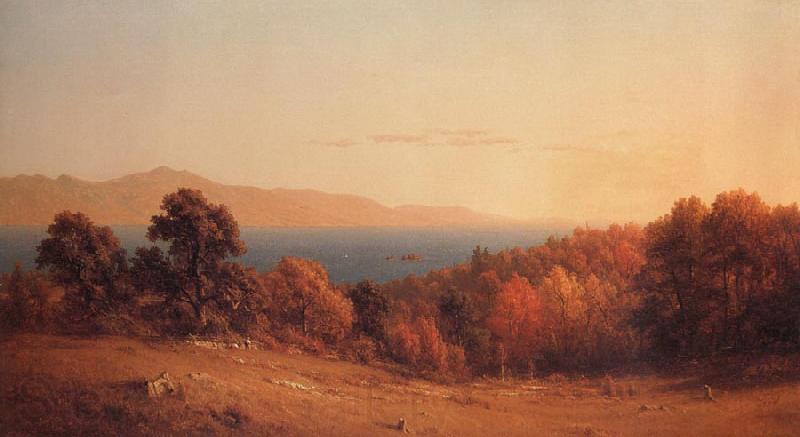 Sanford Robinson Gifford Lake Scene Norge oil painting art